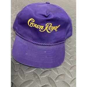 Crown Royal Hat Snapback Cap Braided Rope Purple Embroidered Script OSFA Seagram